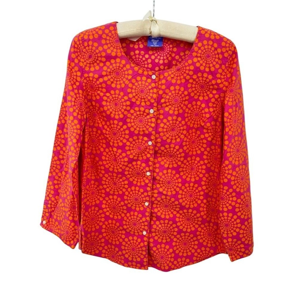 Pine Cone Hill‎ Women's M Orange Cotton Pajama Top - CJ